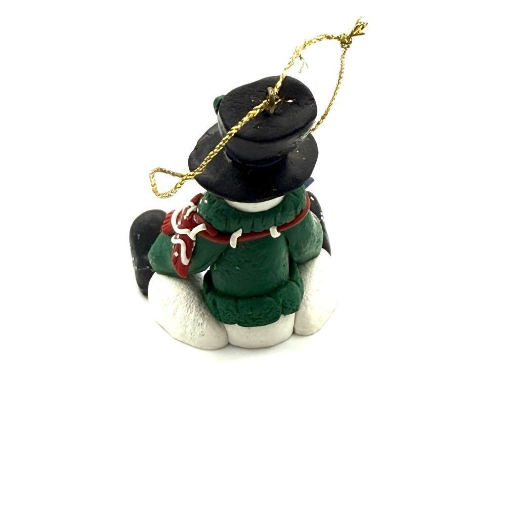 Snowman With A Top hat Figurine Christmas Tree Ornament - Picture 4 of 5